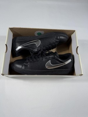 New Nike SB Zoom Blazer Low QS Shoes Mens Size 11 Black Silver Skate HJ6703-001