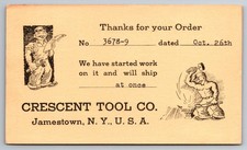 1936 Crescent Tool Co Wrench Jamestown NY Advertising Postal Card
