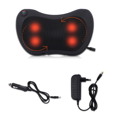 Heated Neck Massager Pillow - Vibrating Headrest for Car & Home  