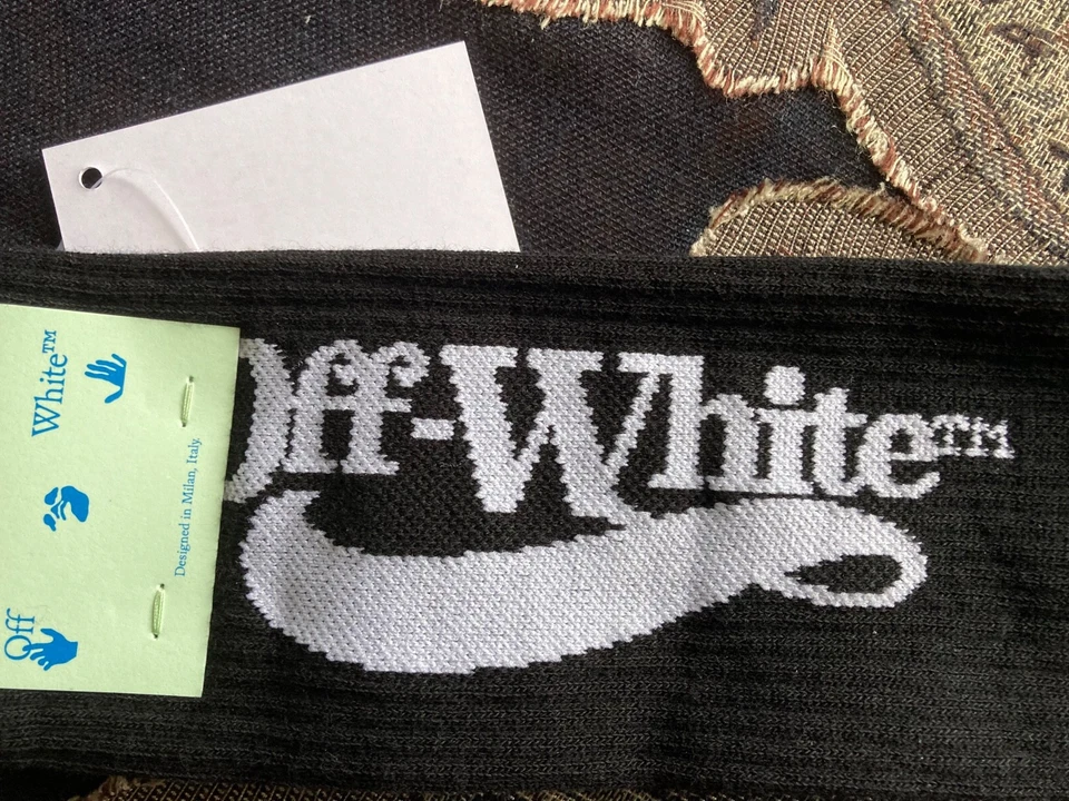 Virgil Abloh Off-White Italian Black Monster Logo Socks .Sold out. - Image 4 of 4
