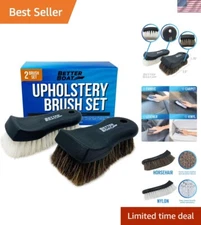 Ergonomic Upholstery Cleaning Brushes - Nylon and Horsehair for All Surfaces