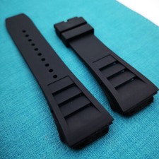 25mm  20mm Black Rubber Band Strap for RM RICHARD MILLE RM RM011 RM50-03/01
