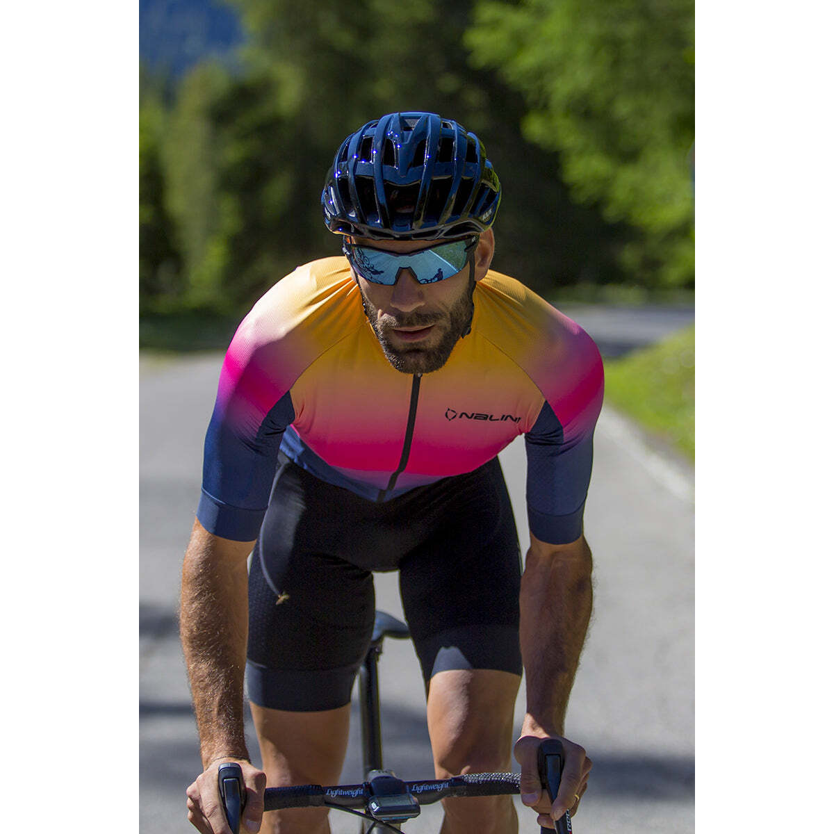 Nalini BAS SPEED Men's Cycling Jersey (Orange/Blue) S, M, XL