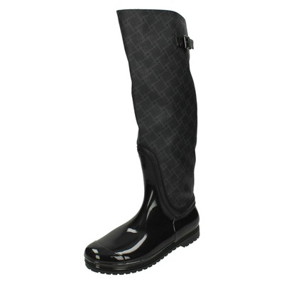 Damen-Gummistiefel X1R112 quadratisch gemustert zum Überziehen von Spot On 9,99 £