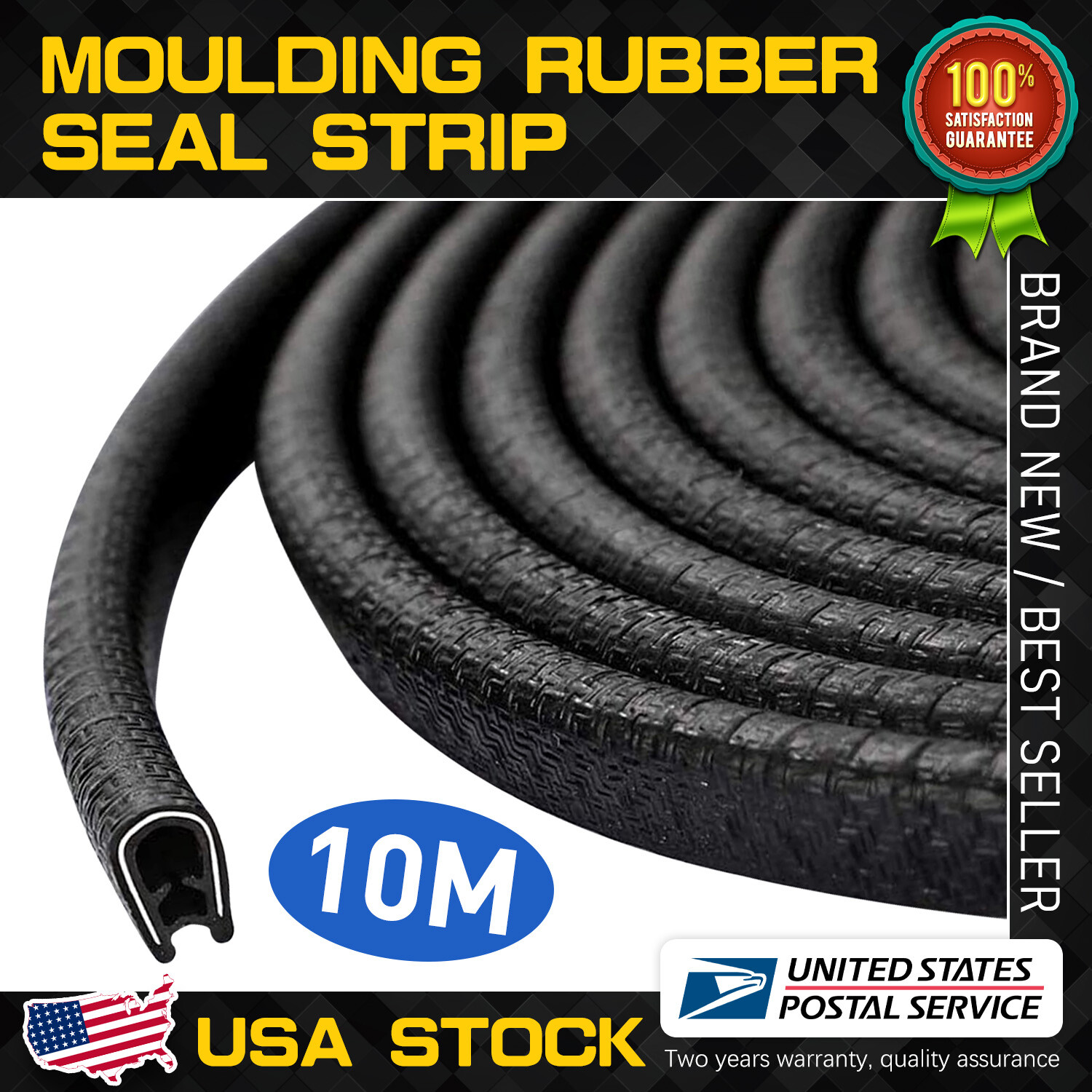 U-Shape Rubber Seal Strip Hood Door Edge Guard Protector