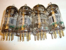 One Matched Pair 6922 Prestige Gold Pin Tubes By Amperex USA For Hewlett-Packard