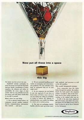 1964 Amphenol Systems Packaging Vintage Print Ad Integrated Systems Electronics