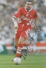 neil ruddock liverpool keeps control of the ball during game signed 12x8 photo