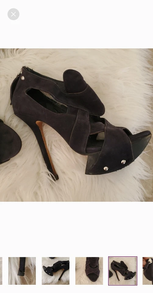 Camilla skovgaard синий Suade с открытым носком Steletto каблук туфли размер 36,5 - Изображение 4 из 4