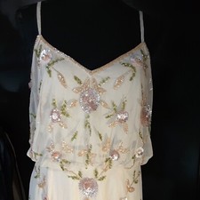 Adrianna Papell Pink Floral Beaded Dress Size 10