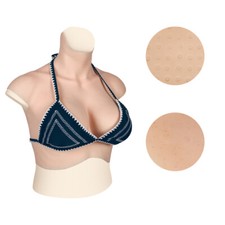 Plus Torso Size Breast Forms Silicone Fake Boob C D Cup Breastplate Crossdresser