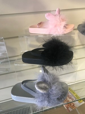 girl furry slippers
