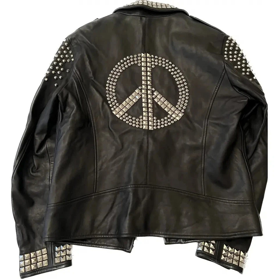 CHAQUETA MOTERA MOSCHINO STUDS ROCK&ROLL DE CUERO NEGRA - Para hombres Talla 50 IT/40 EE. UU. Foto 3 de 3