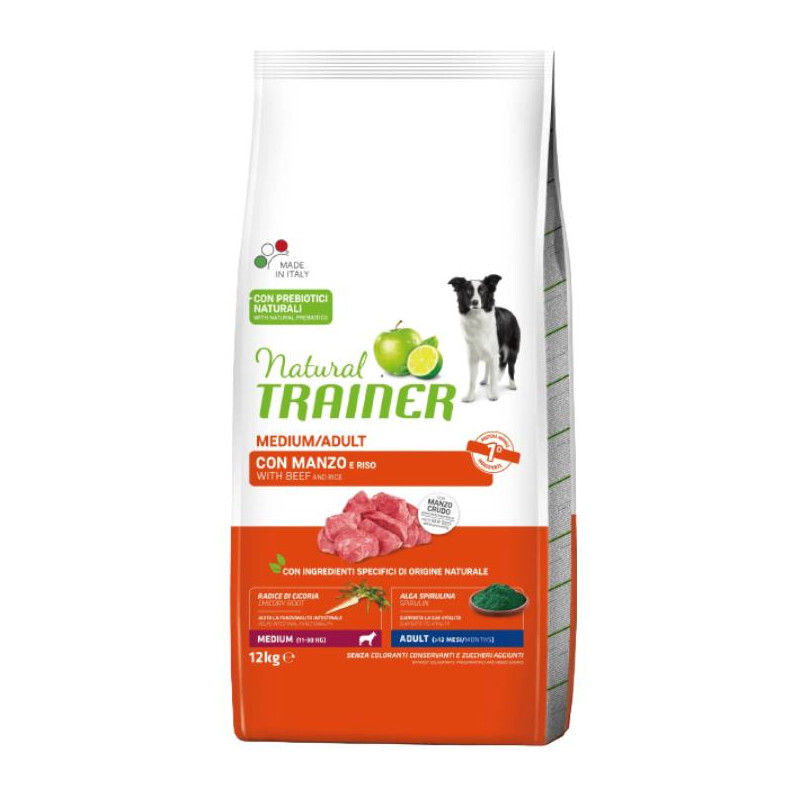 NATURAL TRAINER DOG - Adult Medium con manzo - 12 kg