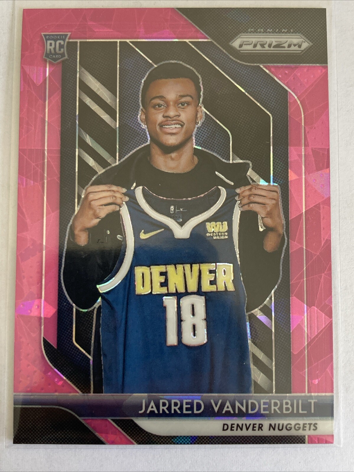 2018-19 Panini Prizm #42 Jarred Vanderbilt Prizm Pink Ice Rookie RC Lakers