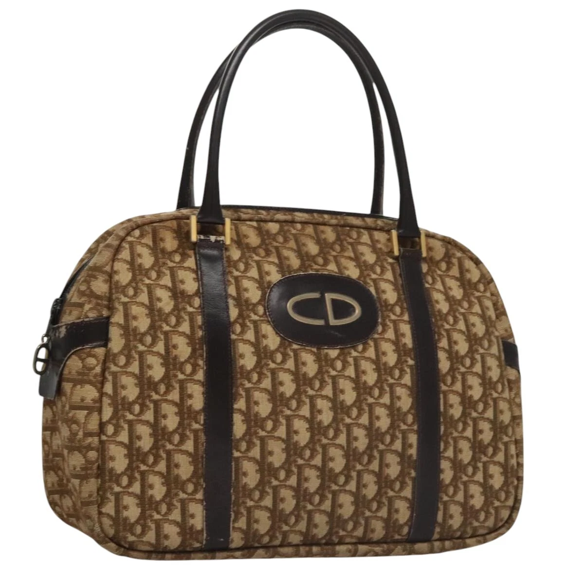 Sac à main Christian Dior trotteur toile marron authentique 108123
