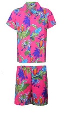 MENS HAWAIIAN SHIRT HAWAII SHORT SET PARTY STAG FANCY ALHOA BEACH SUMMER HOLIDAY