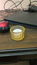 Gold tea lights centerpiece with led candles