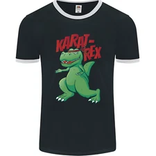 Karat-Rex Karate T-Rex Dinosaur Mens Ringer T-Shirt FotL