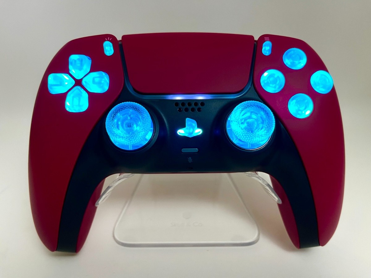 Red Sony Dualsense PS5 Controller - with custom LED MOD