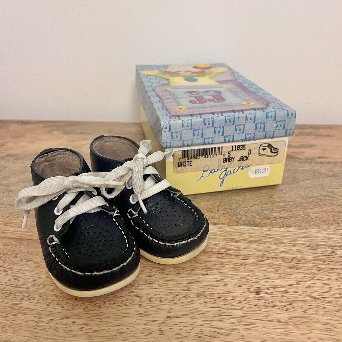 Vintage Jumping Jacks Baby Jacks Blue Navy Leather Toddler Shoes