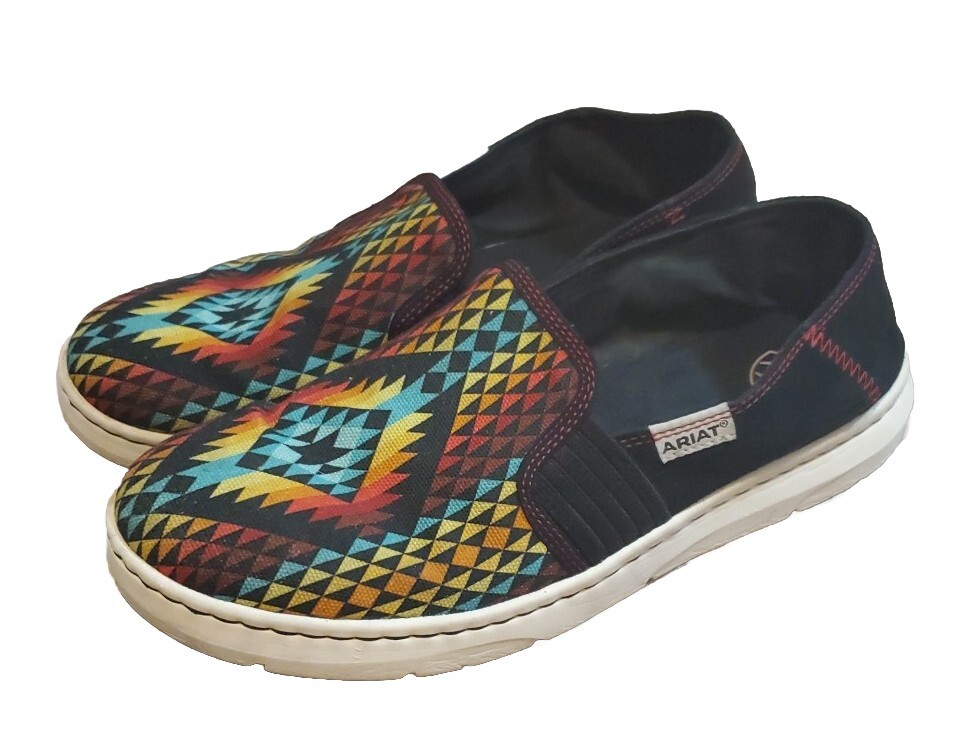 SAOLA Ariat Scarpe Ryder Donna Arcobaleno Aztec 11 B Slip On EU 42 5 Flessibile Suola Bianca