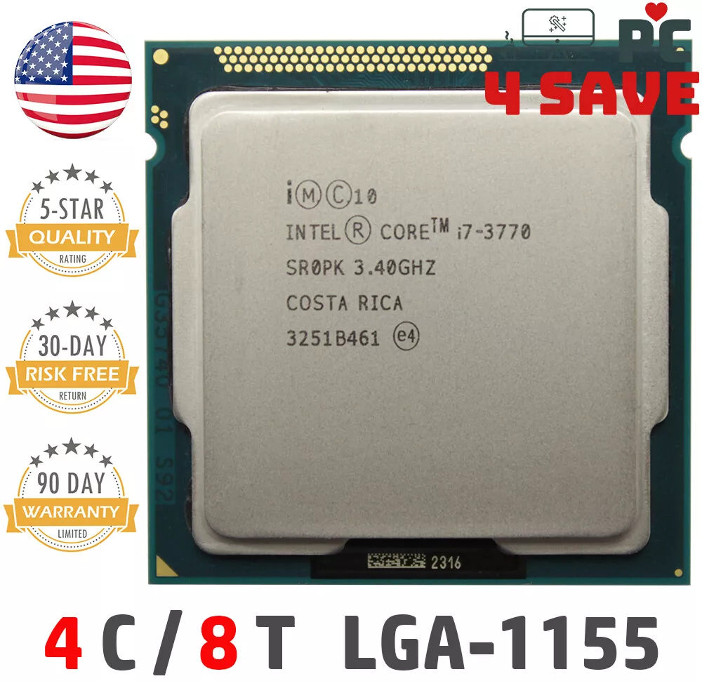 Intel 3rd Gen Core i7-3770 SR0PK 3.40GHz (Turbo 3.90GHz) 4-Core 8M LGA-1155  CPU