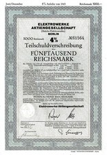 (Reichs-) Elektrowerke AG Berlin, 4% częściowego zadłużenia. 1943 (5.000 RM)