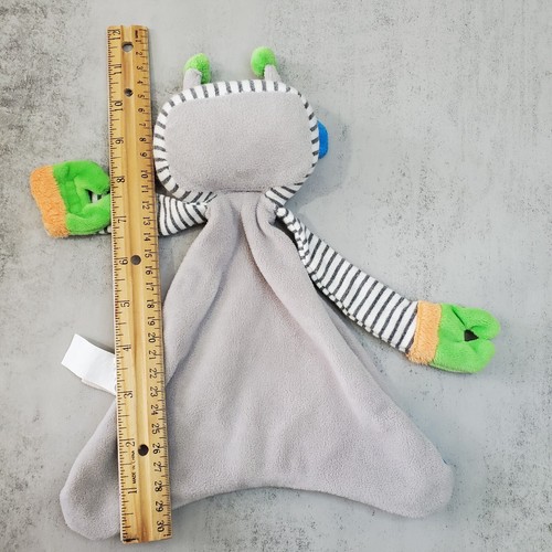 Maison Chic Robot Lovey Pacifier Holder Gray Yellow 11" Security Blanket Blankie - Picture 4 of 7