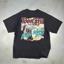 VINTAGE 2001 | Boot Hill Saloon Biker Bar Bike Week Black T-Shirt sz XXL Adult