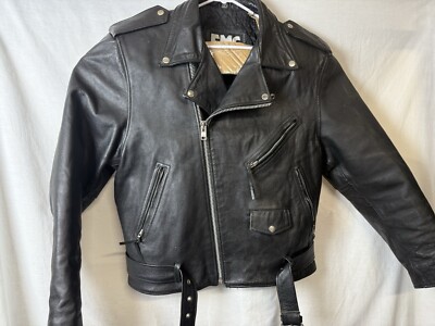 Vintage  FMC Punk Rock  Ramones Style  Biker  Moto Leather Jacket Men s 48 XXL