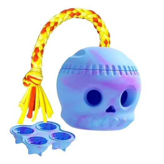 Dog Toy with Rope and Mold to Frozen Treat, Natural Rubber, Safe and