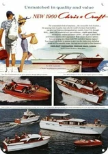 1960 CHRIS CRAFT CONSTELLATION & CONTINENTAL Wood Boats DECORATIVE METAL SIGN