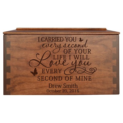 Custom Engraved Dovetail Cremation Urn Box for Human Ashes 10.5'' Every Second Of