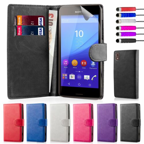 32nd Book Wallet PU Leather Case for Sony Xperia Z5 + Stylus - Picture 1 of 32