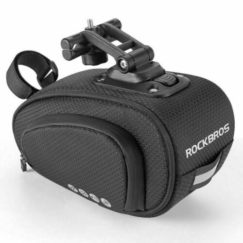 NEW Rockbros Bicycle Rear Bike Seat Saddle Bag Black Cycling Tail Pouch Storage - Picture 4 of 10