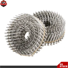 3600Pcs 1-3/4" ×.09" 15 Degree Wire Coil Ring Shank Stainless Steel Siding Nails