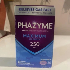 Phazyme Maximum Strength Gas & Bloating Relief 250 mg Simethicone, 36 Fast Gels