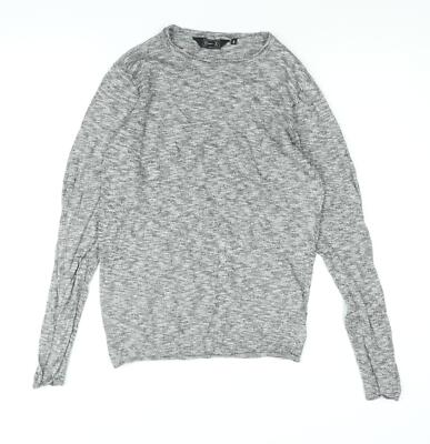 DNM Dissident Herren Pullover Pulli Grau Rundhals Baumwolle Größe S Langarm