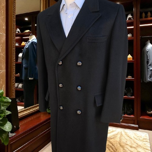 Vintage Bespoke Double Breasted Overcoat 44r 1960s Polo Coat Style - Picture 3 of 23
