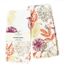 The Fine Living Co. 100% Cotton Kitchen L28" × W18", Red & Light Green 