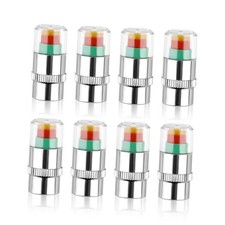 8pcs Tire Pressure Monitor Valve Stem Caps, 3-Color Eye Alert Monitoring Caps