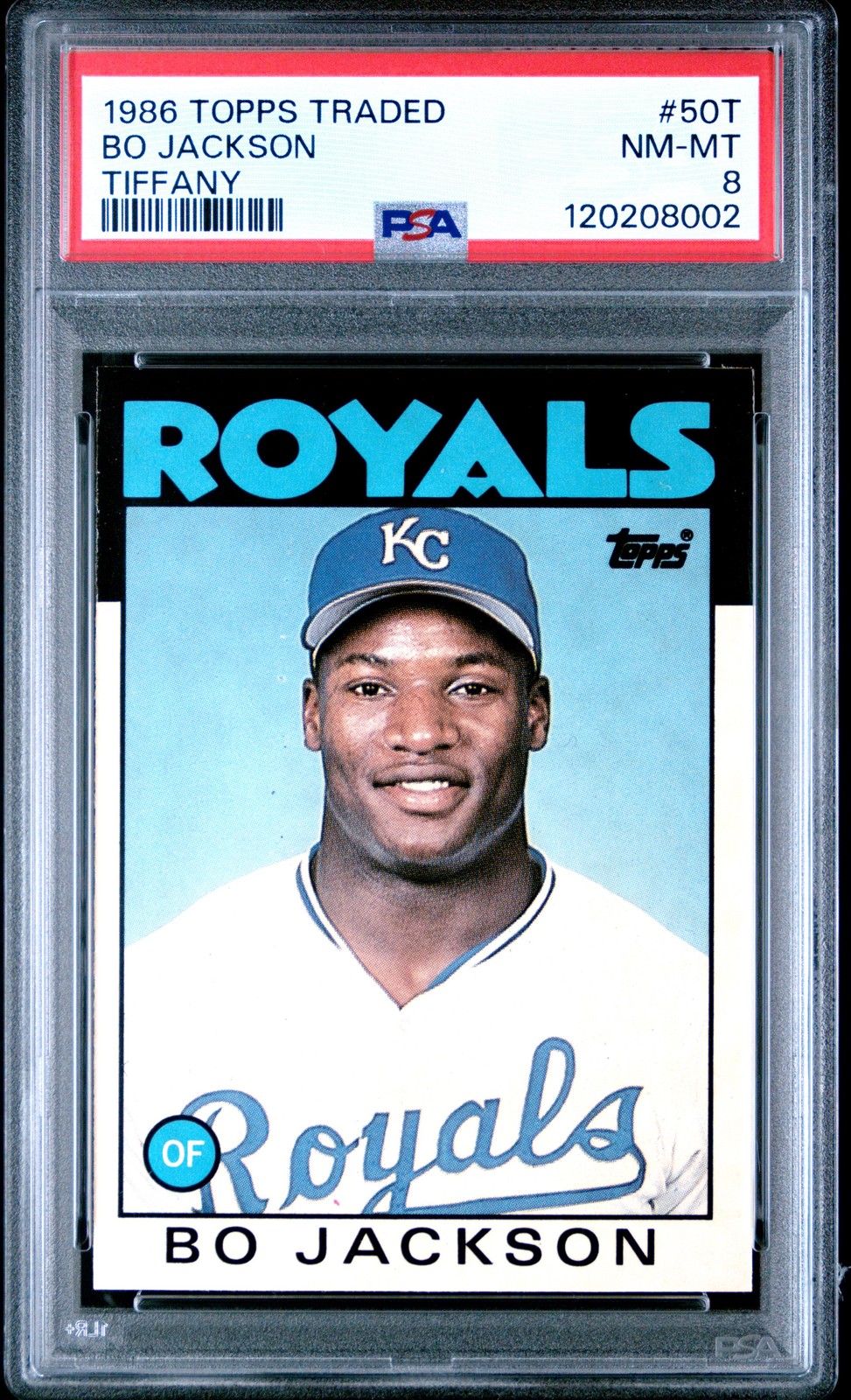 1986 TOPPS TRADED TIFFANY #50T BO JACKSON PSA 8