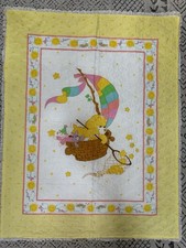 VTG Care Bears Funshine Quilted Cotton Handmade Yellow Baby Quilt Blanket