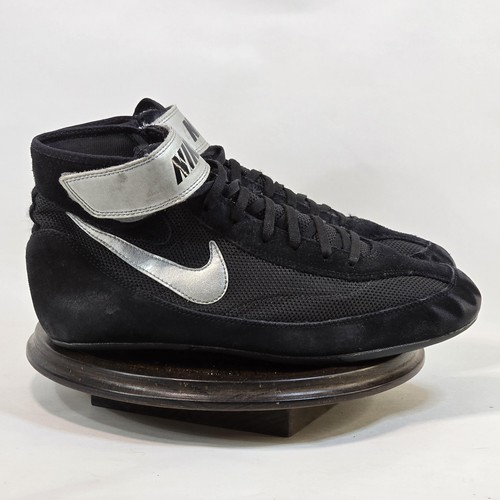 Nike Speedsweep 7 Wrestling Shoes Mens 9.5 Black Silver 366683-001 High Top Mesh