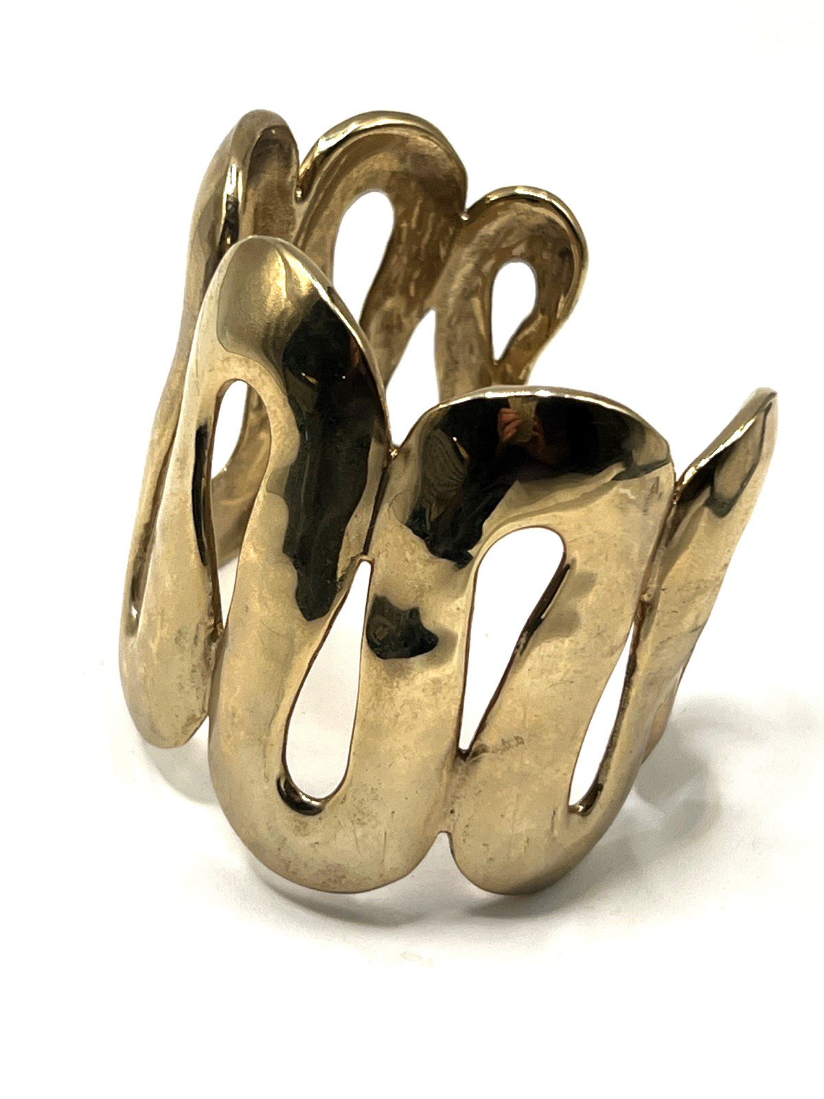 Gorgeous Solid Brass Wide Chunky Cuff Bracelet BO… - image 2