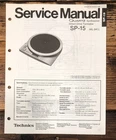 Technics SP-15 Turntable Service Manual *Original*