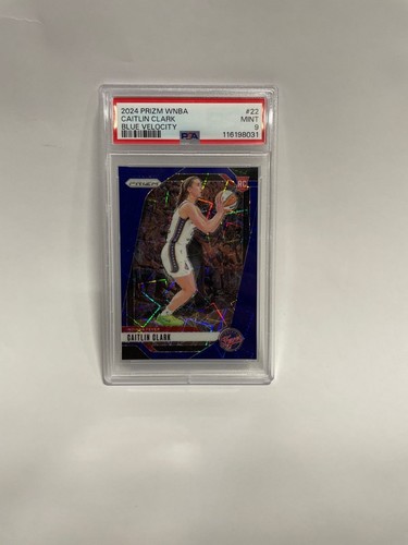 2024 Panini Prizm WNBA #22 Caitlin Clark Blue Velocity PSA 9 Mint