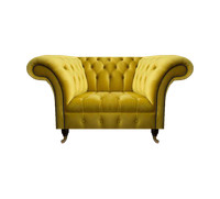 Gelber Chesterfield Sessel Designer Einsitzer LuxuriöSer Stoffsessel
