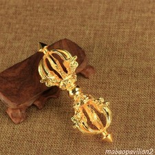 RITUALE ALTARE BUDDISMO TIBETANO! DORJE ORO BENEDETTO 11 CM NOVE RAMI!